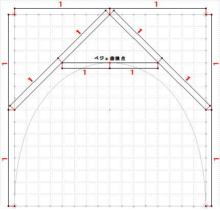 Jw_cad 曲線の使い方 (3次ベジェ)