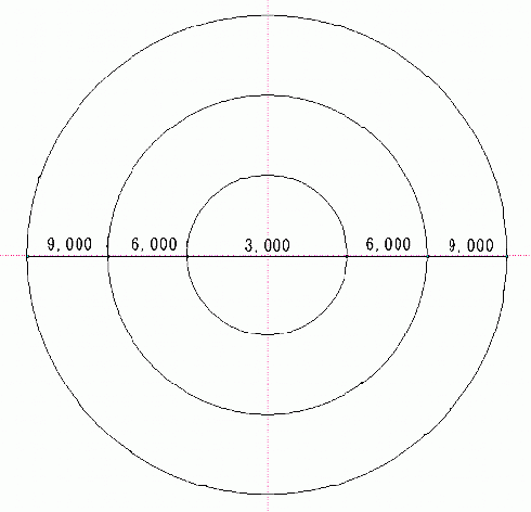 寸法指定した円を幾つか描いた画像です。