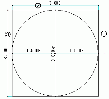 Jwcad　接楕円（菱形内接）の使い方　３