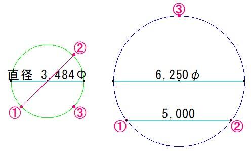 Jw_cad 3点指示円の描き方
