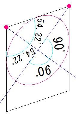Jwcad　接楕円（菱形内接）の使い方　２